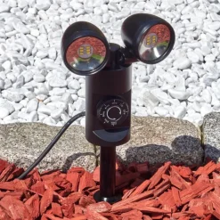 hofstein Plingshult Luminaire extérieur, Pieu, Eclairage de chemin LED Noir, 2 lumières