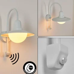 hofstein Pohei Lampe murale d´extérieur Blanc, 1 lumière, Détecteur de mouvement