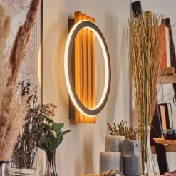 Luminaires Scandinaves-hofstein Pompu Applique murale LED Écru, Noir, 1 lumière