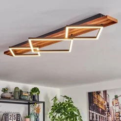 hofstein Pompu Plafonnier LED Brun foncé, Noir, 1 lumière