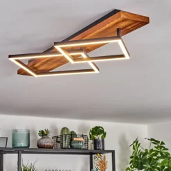 hofstein Pompu Plafonnier LED Brun foncé, Noir, 1 lumière