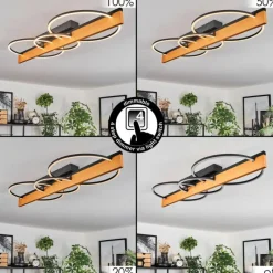 hofstein Pompu Plafonnier LED Écru, Noir, 1 lumière