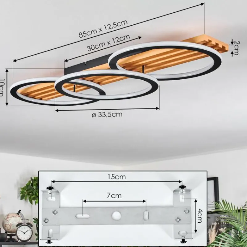 hofstein Pompu Plafonnier LED Écru, Noir, 1 lumière
