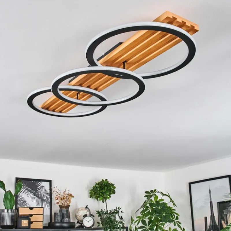 hofstein Pompu Plafonnier LED Écru, Noir, 1 lumière