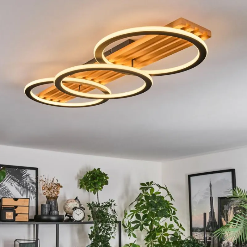 hofstein Pompu Plafonnier LED Écru, Noir, 1 lumière