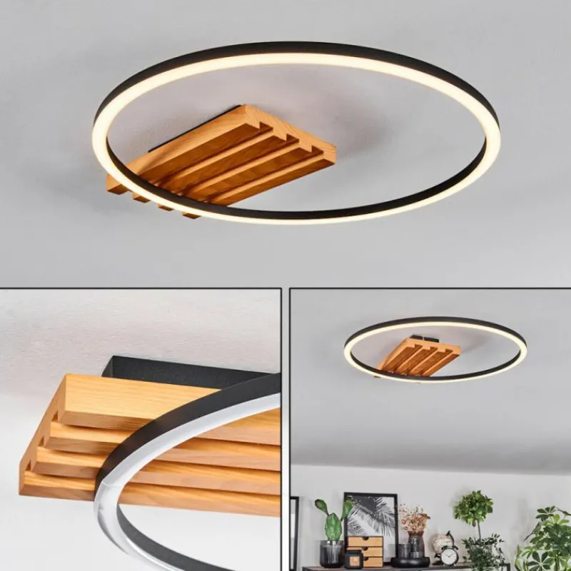 hofstein Pompu Plafonnier LED Écru, Noir, 1 lumière