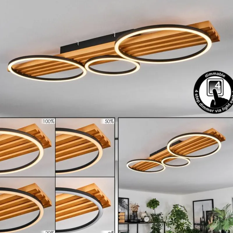 hofstein Pompu Plafonnier LED Écru, Noir, 1 lumière