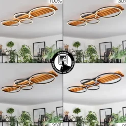 hofstein Pompu Plafonnier LED Écru, Noir, 1 lumière