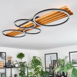 hofstein Pompu Plafonnier LED Écru, Noir, 1 lumière