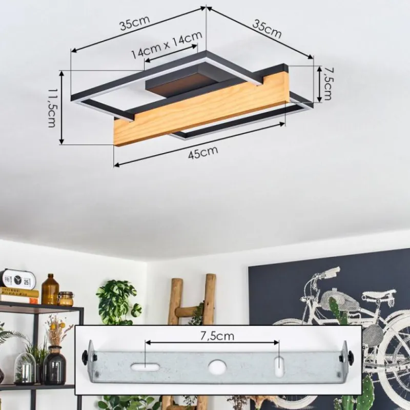 hofstein Pompu Plafonnier LED Écru, Noir, 1 lumière