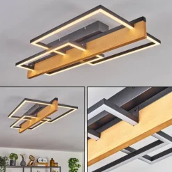 hofstein Pompu Plafonnier LED Écru, Noir, 1 lumière