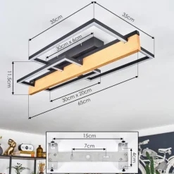 hofstein Pompu Plafonnier LED Écru, Noir, 1 lumière