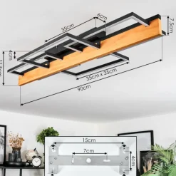 hofstein Pompu Plafonnier LED Écru, Noir, 1 lumière