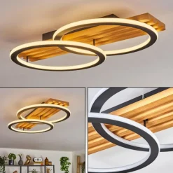 hofstein Pompu Plafonnier LED Écru, Noir, 1 lumière