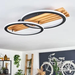 hofstein Pompu Plafonnier LED Écru, Noir, 1 lumière