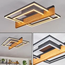 hofstein Pompu Plafonnier LED Écru, Noir, 1 lumière