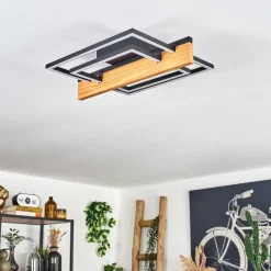 hofstein Pompu Plafonnier LED Écru, Noir, 1 lumière