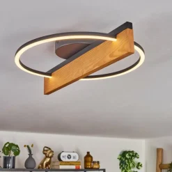 hofstein Pompu Plafonnier LED Écru, Noir, 1 lumière