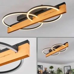 hofstein Pompu Plafonnier LED Écru, Noir, 1 lumière