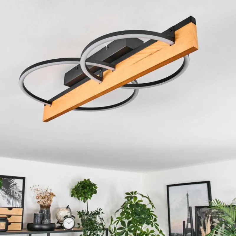 hofstein Pompu Plafonnier LED Écru, Noir, 1 lumière