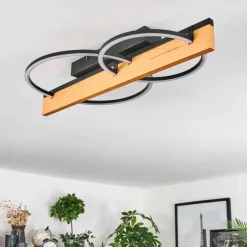 hofstein Pompu Plafonnier LED Écru, Noir, 1 lumière