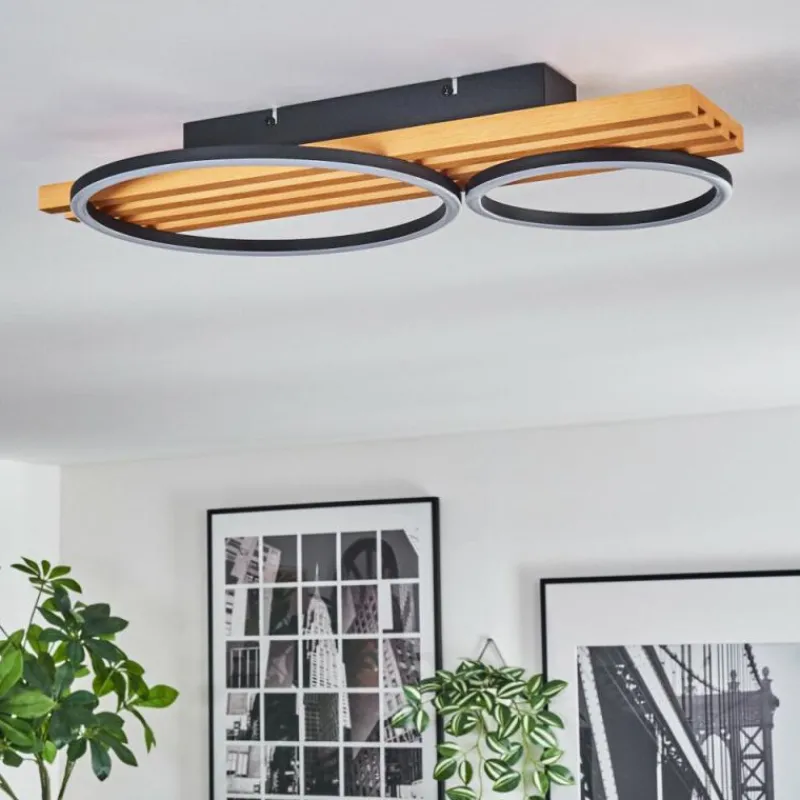 hofstein Pompu Plafonnier LED Écru, Noir, 1 lumière