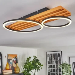 hofstein Pompu Plafonnier LED Écru, Noir, 1 lumière