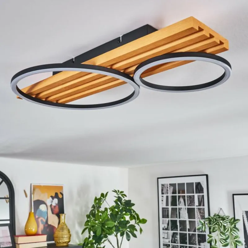 hofstein Pompu Plafonnier LED Écru, Noir, 1 lumière