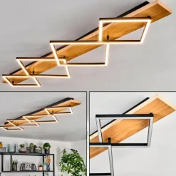 hofstein Pompu Plafonnier LED Écru, Noir, 1 lumière