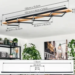 hofstein Pompu Plafonnier LED Écru, Noir, 1 lumière