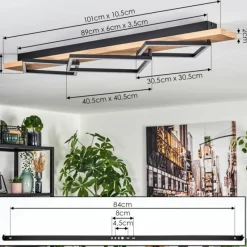 hofstein Pompu Plafonnier LED Écru, Noir, 1 lumière