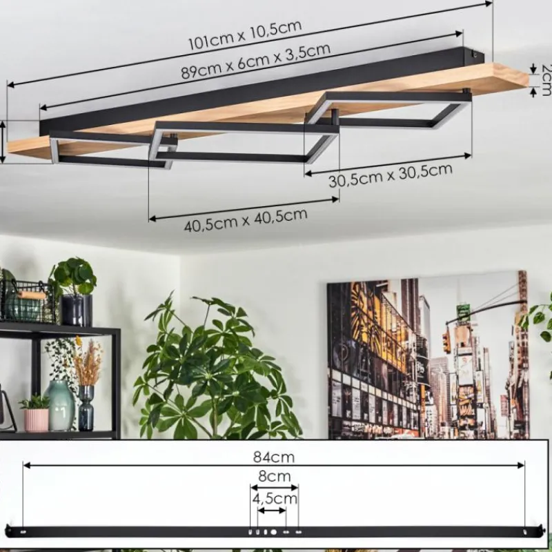 hofstein Pompu Plafonnier LED Écru, Noir, 1 lumière