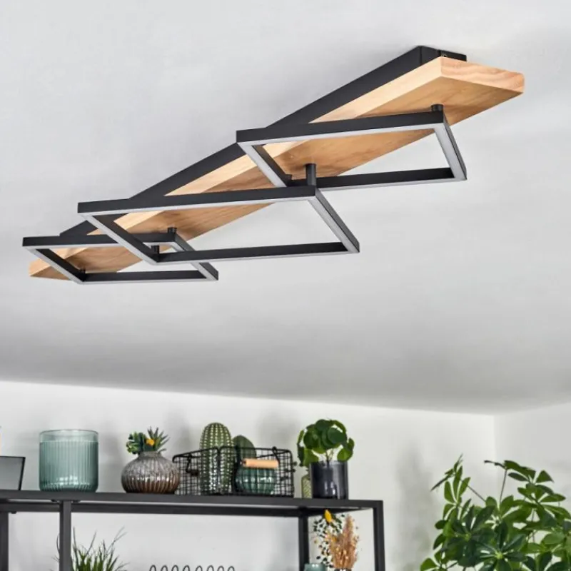 hofstein Pompu Plafonnier LED Écru, Noir, 1 lumière