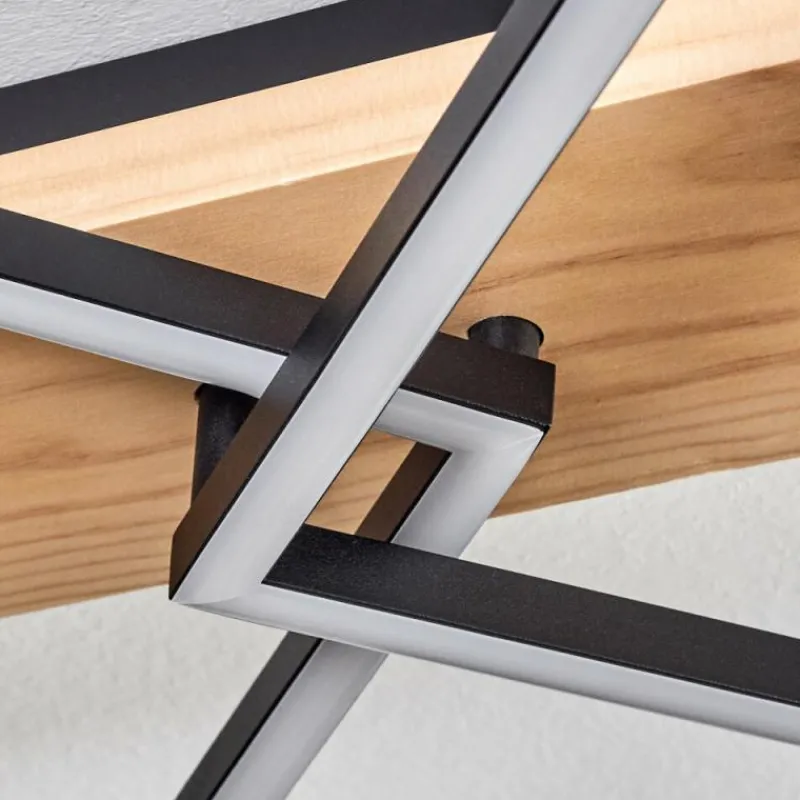 hofstein Pompu Plafonnier LED Écru, Noir, 1 lumière