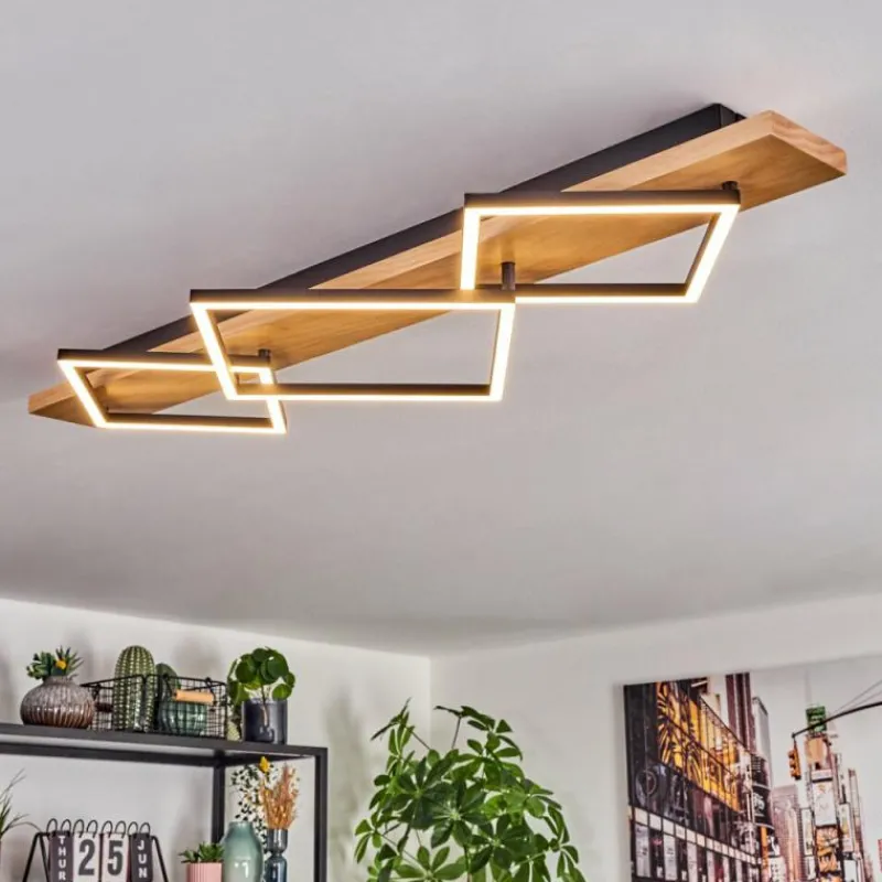 hofstein Pompu Plafonnier LED Écru, Noir, 1 lumière