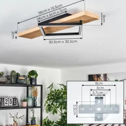 hofstein Pompu Plafonnier LED Écru, Noir, 1 lumière
