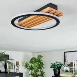 Luminaires Scandinaves-hofstein Pompu Plafonnier LED Écru, Noir, 1 lumière