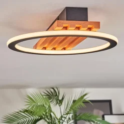 Luminaires Scandinaves-hofstein Pompu Plafonnier LED Écru, Noir, 1 lumière