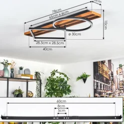 Luminaires Scandinaves-hofstein Pompu Plafonnier LED Écru, Noir, 1 lumière