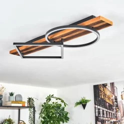 Luminaires Scandinaves-hofstein Pompu Plafonnier LED Écru, Noir, 1 lumière