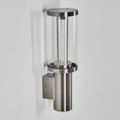 hofstein Popoyan Lampe murale d´extérieur, Applique murale LED Nickel mat, 2 lumières