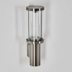 hofstein Popoyan Lampe murale d´extérieur, Applique murale LED Nickel mat, 2 lumières