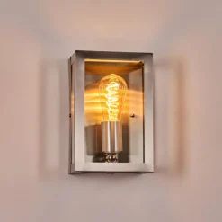 hofstein Porsheden Lampe murale d´extérieur, Applique murale Argenté, 1 lumière