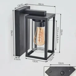 hofstein Portalis Lampe murale d´extérieur Noir, 1 lumière