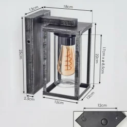 hofstein Portalis Lampe murale d´extérieur Noir, Argenté, 1 lumière