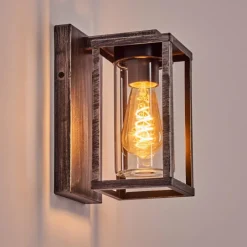 hofstein Portalis Lampe murale d´extérieur Noir, Argenté, 1 lumière