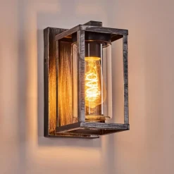 hofstein Portalis Lampe murale d´extérieur Noir, Argenté, 1 lumière