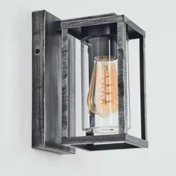 hofstein Portalis Lampe murale d´extérieur Noir, Argenté, 1 lumière