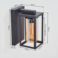 hofstein Portalis Lampe murale d´extérieur Noir, 1 lumière