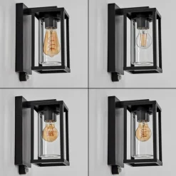 hofstein Portalis Lampe murale d´extérieur Noir, 1 lumière, Détecteur de mouvement